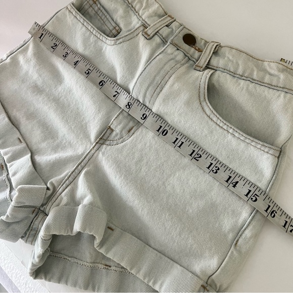 Vintage 80s American Apparel 🇺🇸 high waisted denim short sz 26 light wash - Picture 9 of 16